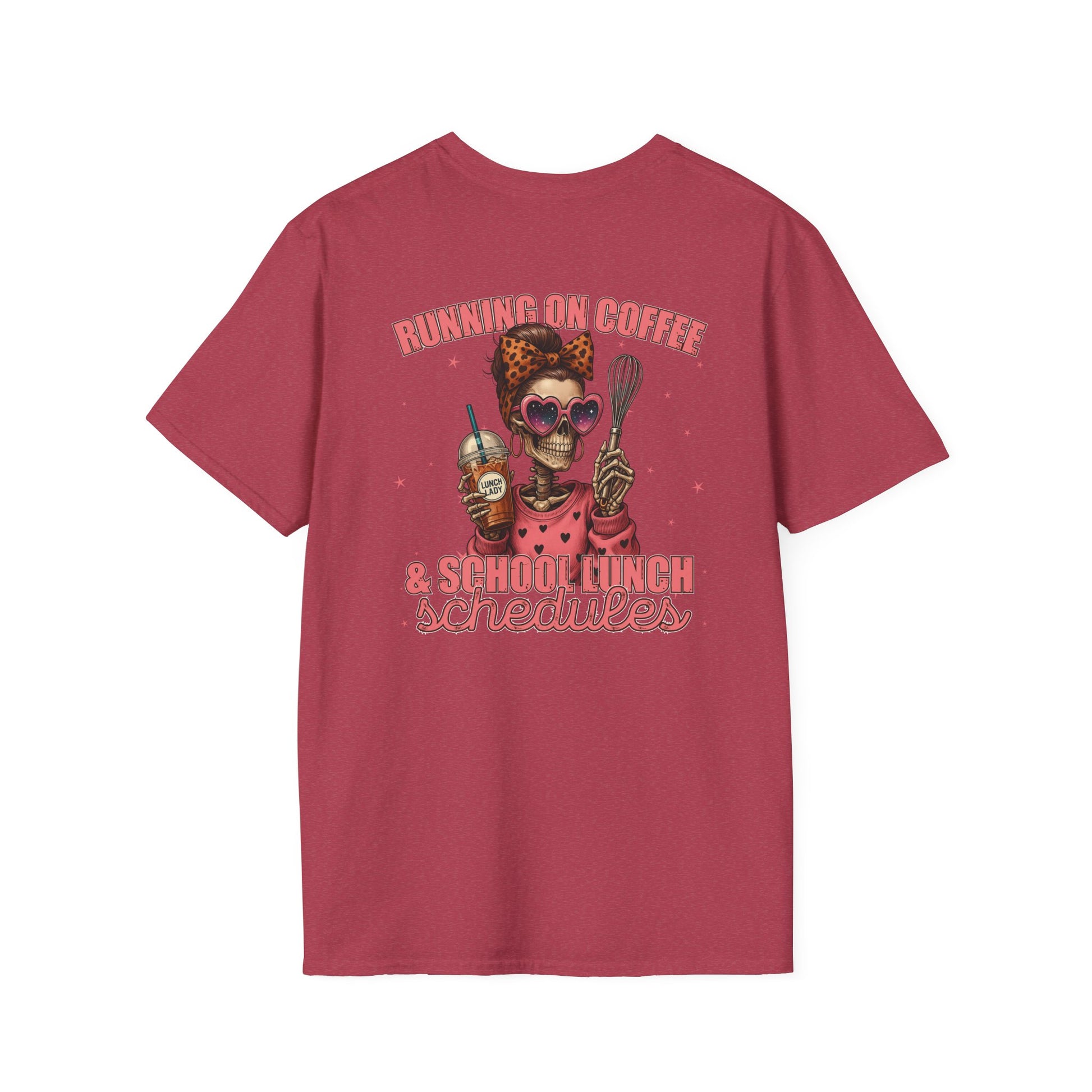 Lunch Lady Unisex T-Shirt - Running on Iced Coffee & School Lunch Schedules