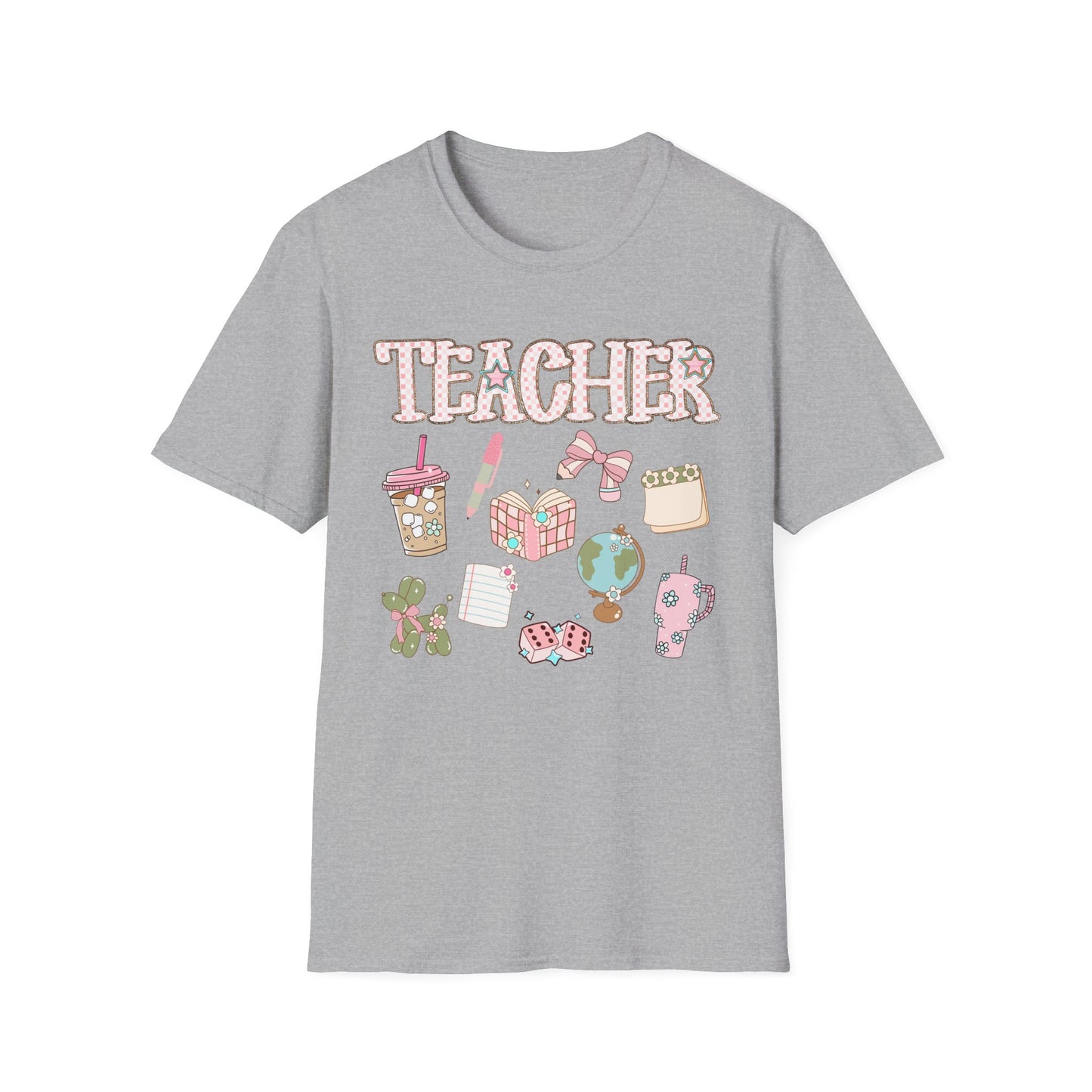 Teacher Checkered Glitter T-Shirt