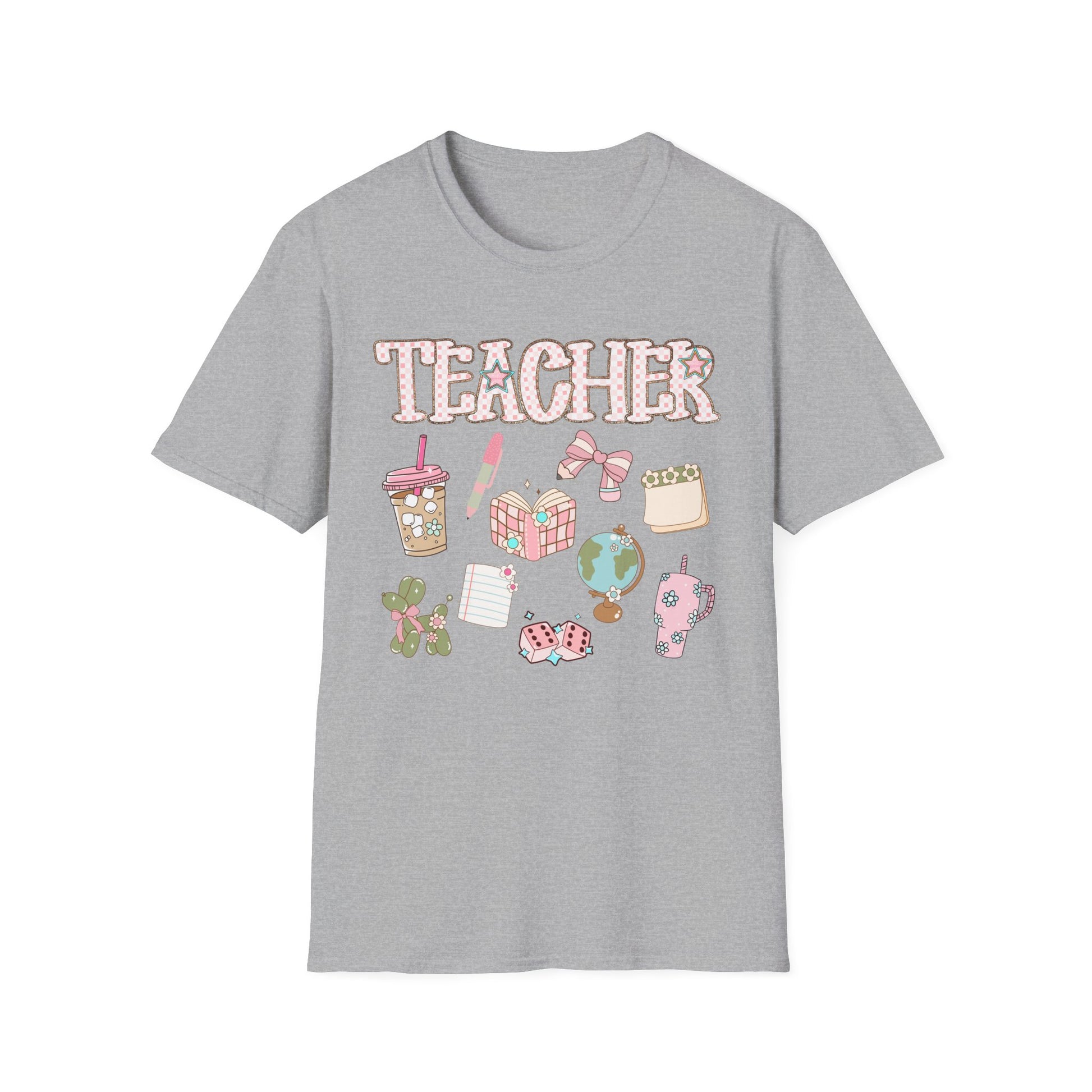 Teacher Checkered Glitter T-Shirt