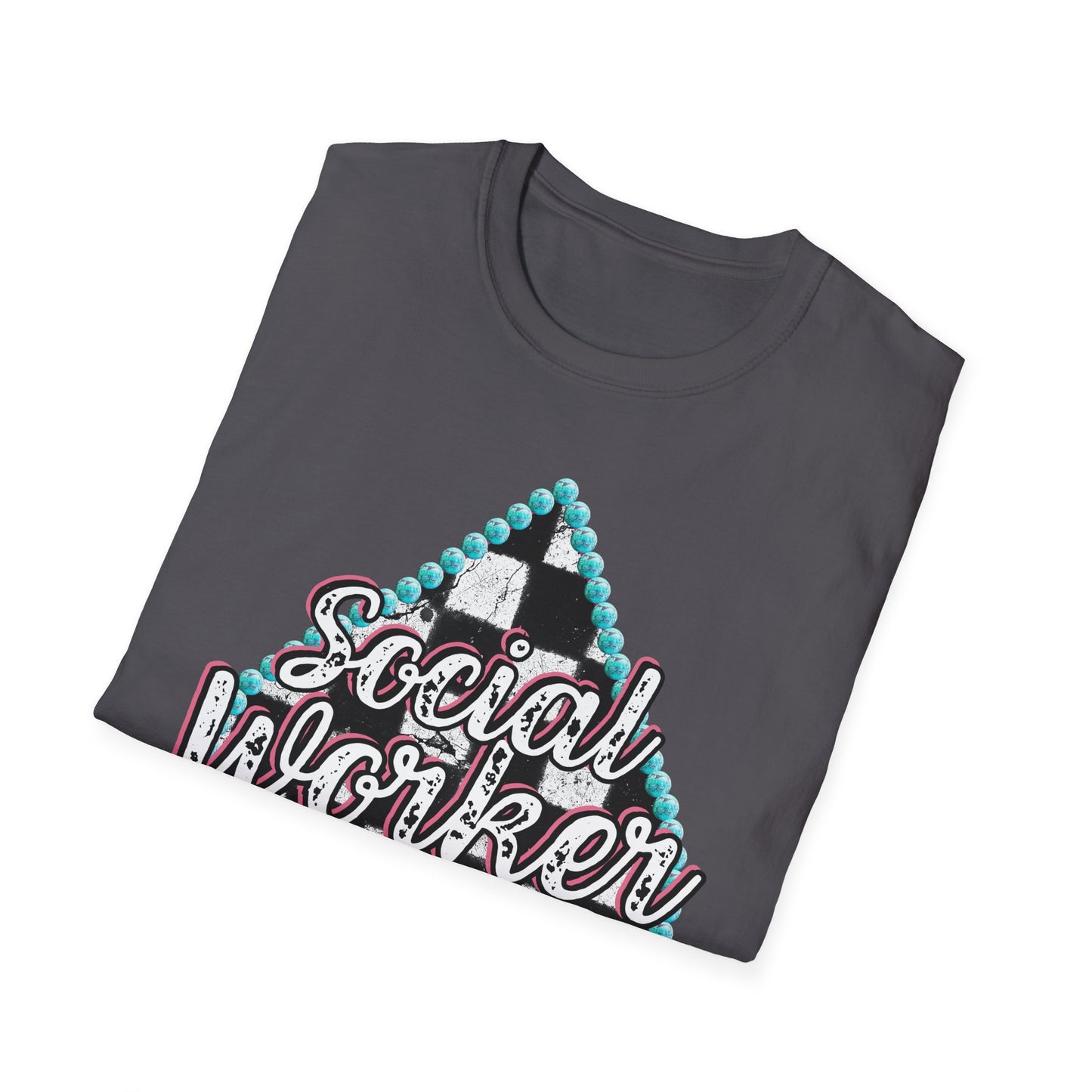 Social Worker Checkered Spades T-Shirt