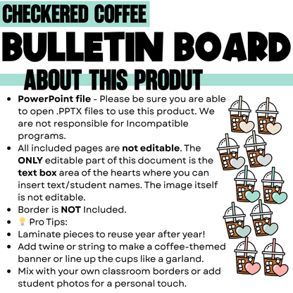 Checkered & Coffee Themed Classroom Decor | Back to School Bulletin Board