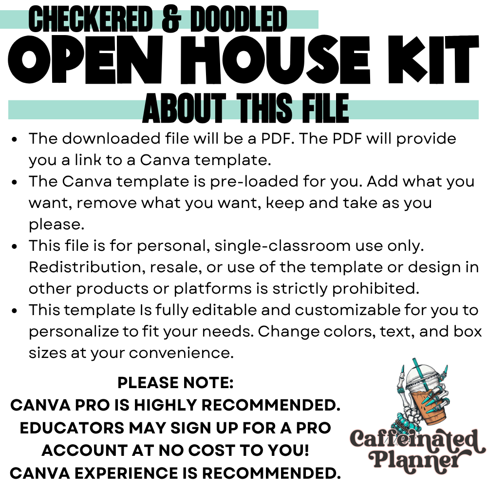 Checkered & Doodled: Open House Kit | Canva Template