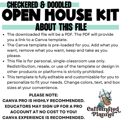 Checkered & Doodled: Open House Kit | Canva Template