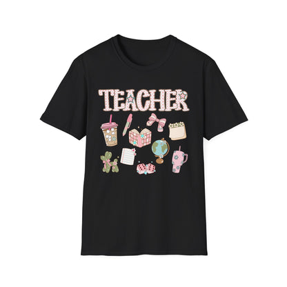 Teacher Checkered Glitter T-Shirt