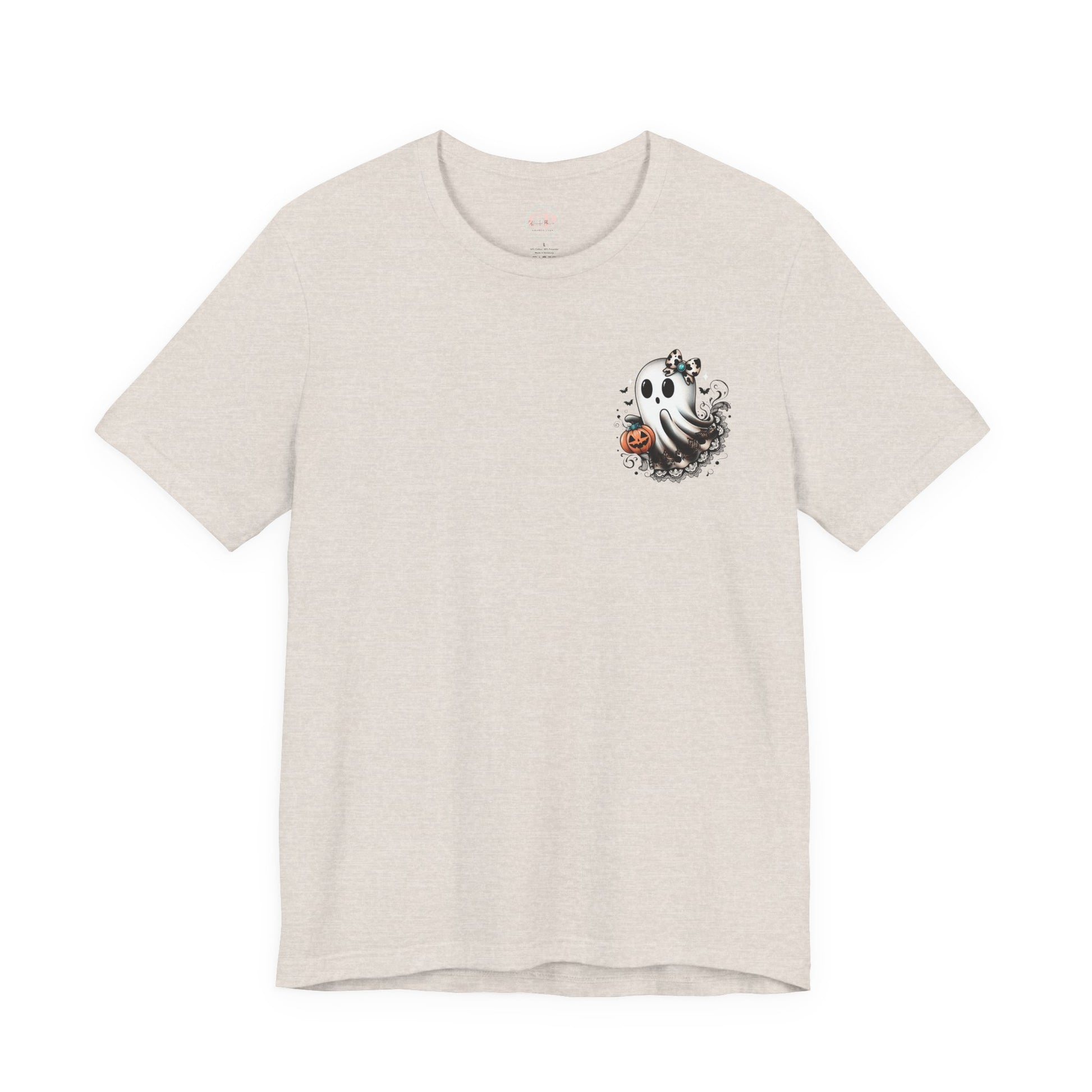 BOOjie Ghost Tee with Pumpkin - Halloween Unisex Jersey Short Sleeve Tee
