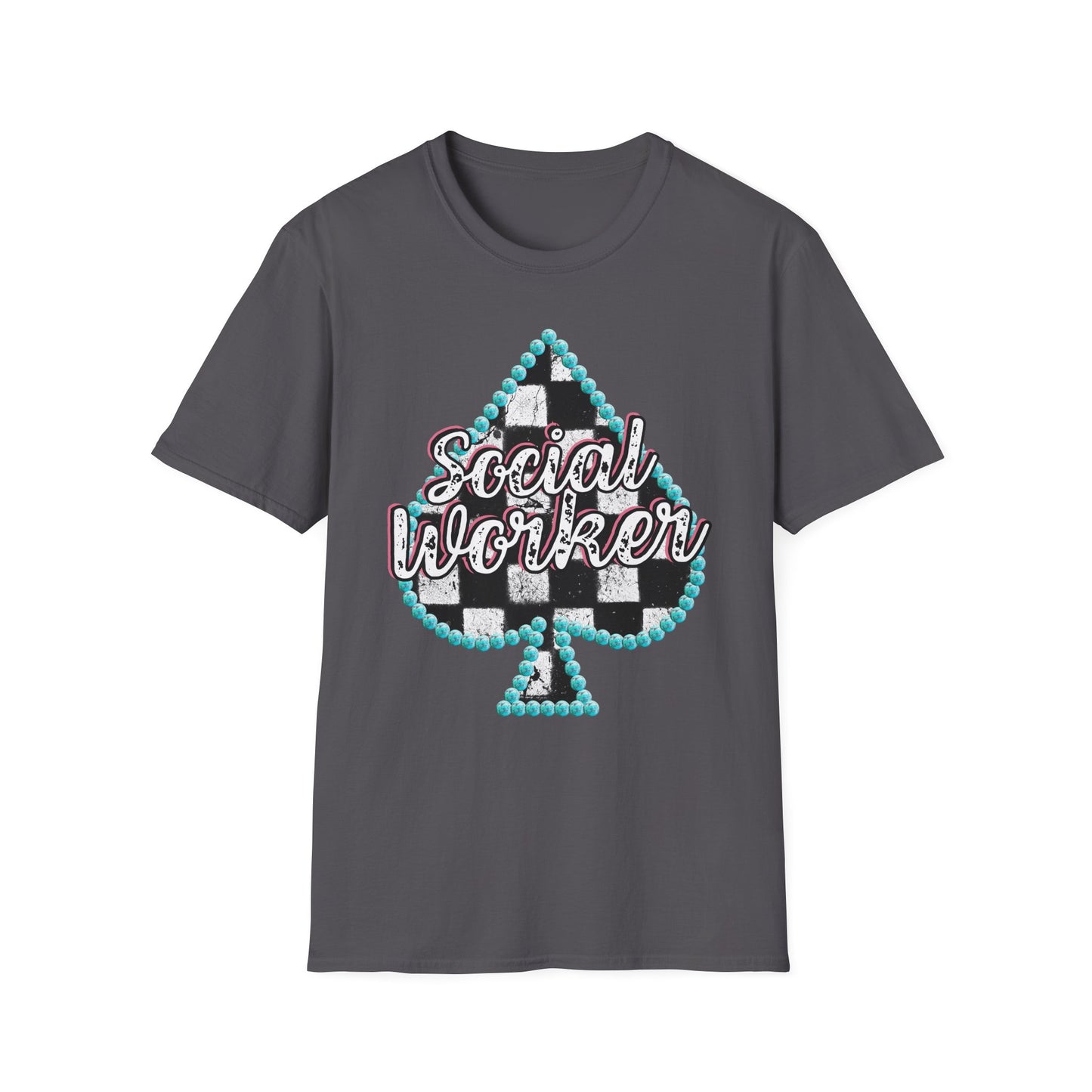 Social Worker Checkered Spades T-Shirt