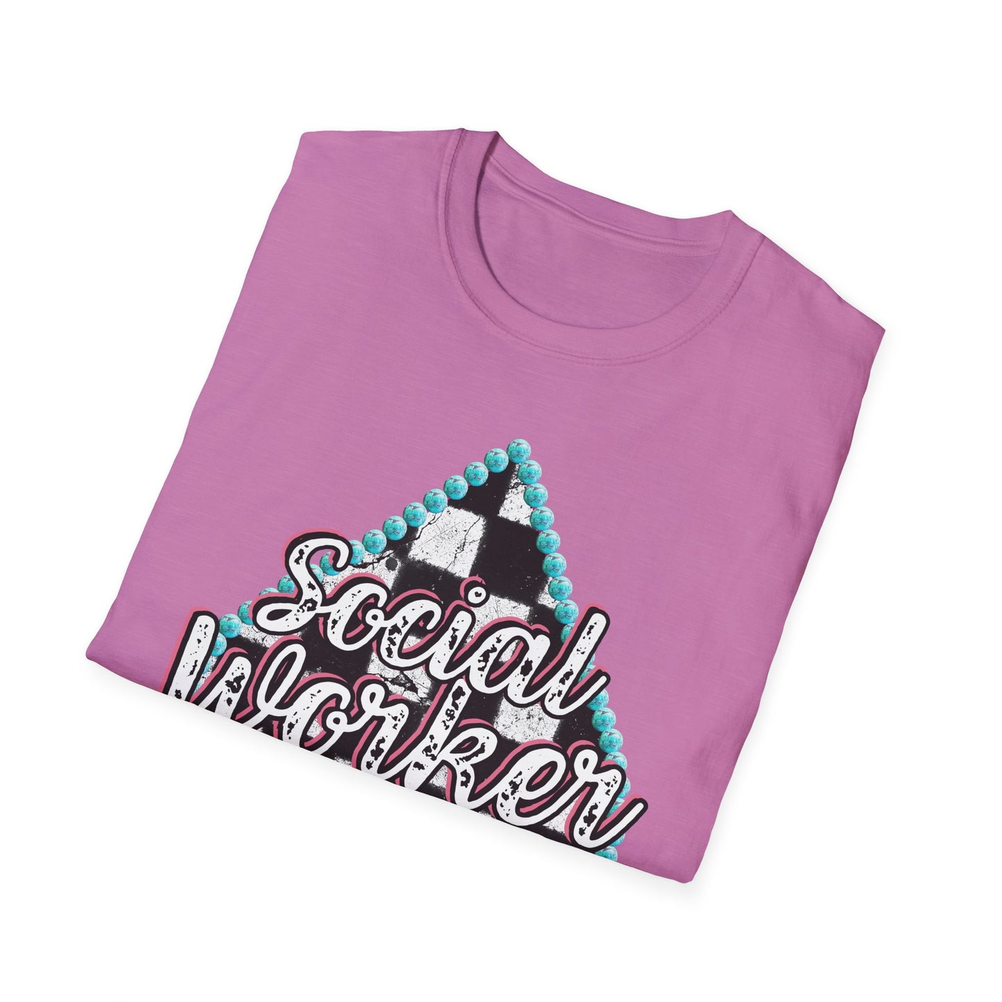 Social Worker Checkered Spades T-Shirt