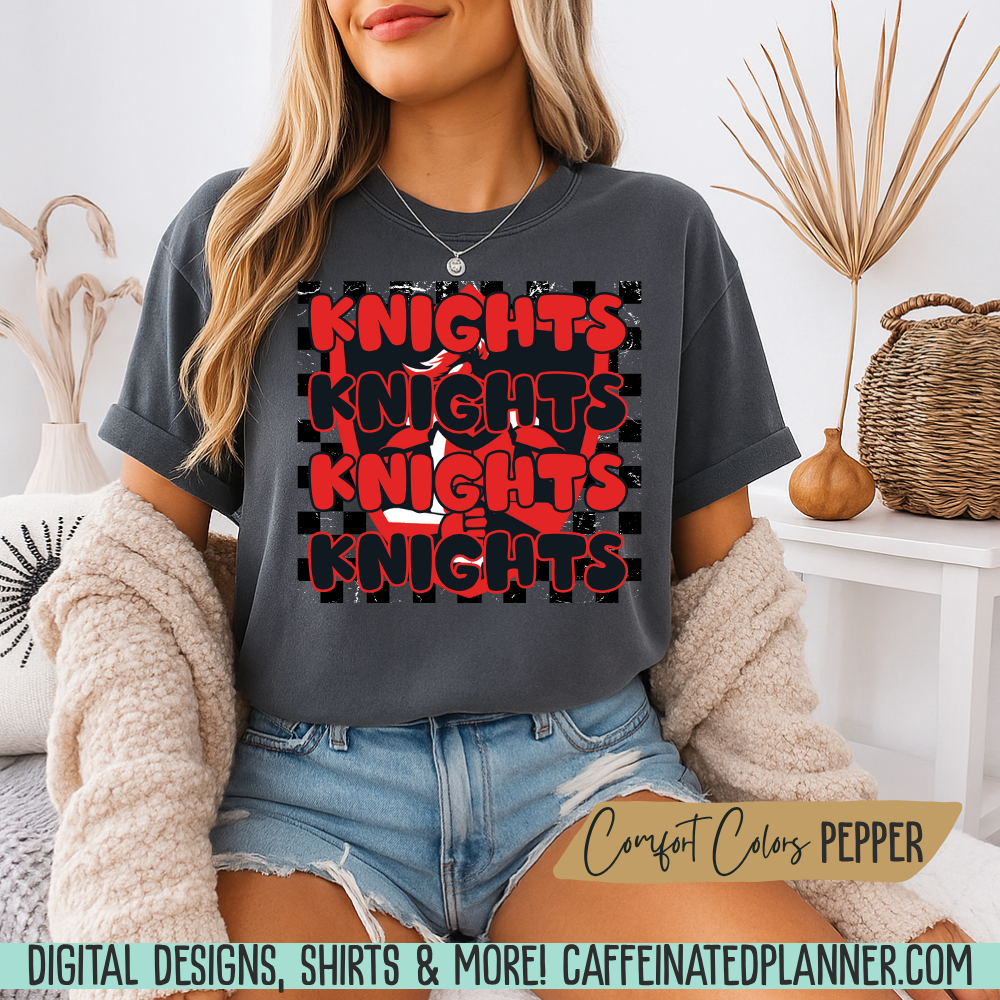 CUSTOM School TShirt, Checkered Focus // ADULT