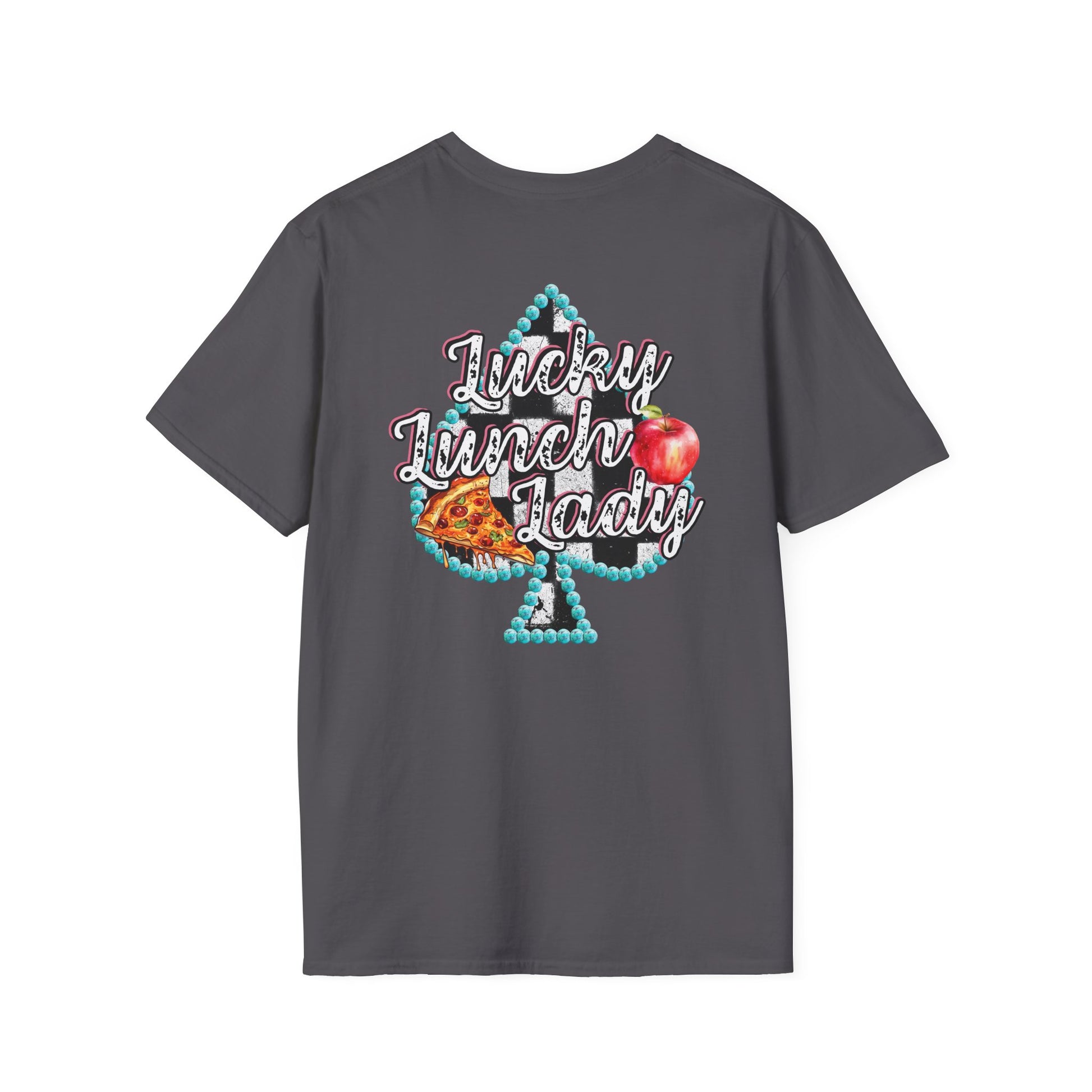 Lunch Lady Checkered Spades T-Shirt * Front and Back Design