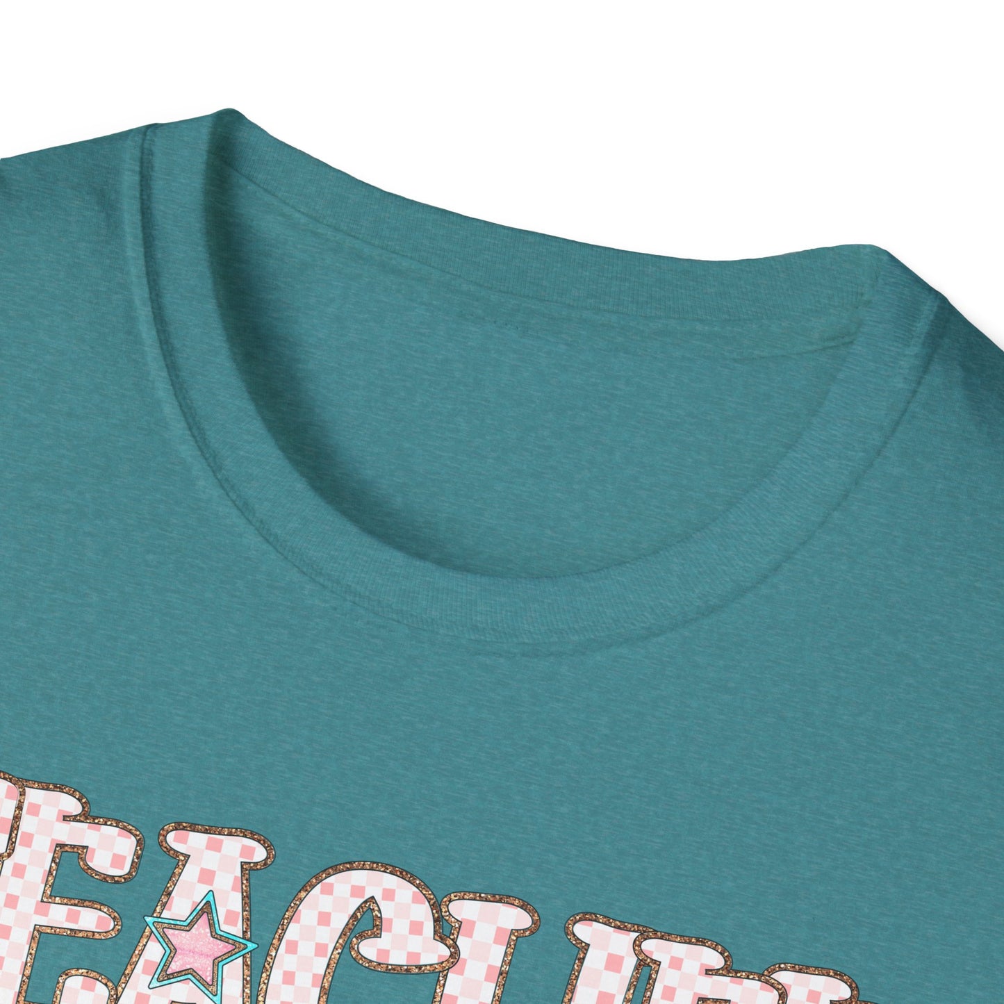 Teacher Checkered Glitter T-Shirt