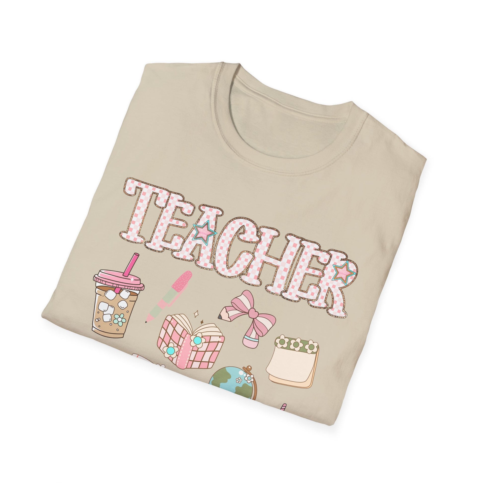 Teacher Checkered Glitter T-Shirt