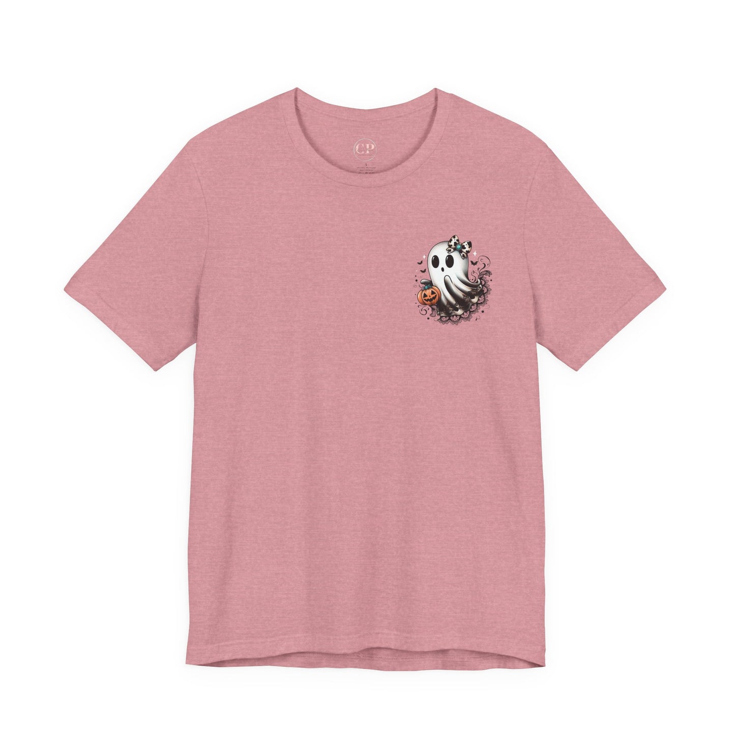 BOOjie Ghost Tee with Pumpkin - Halloween Unisex Jersey Short Sleeve Tee
