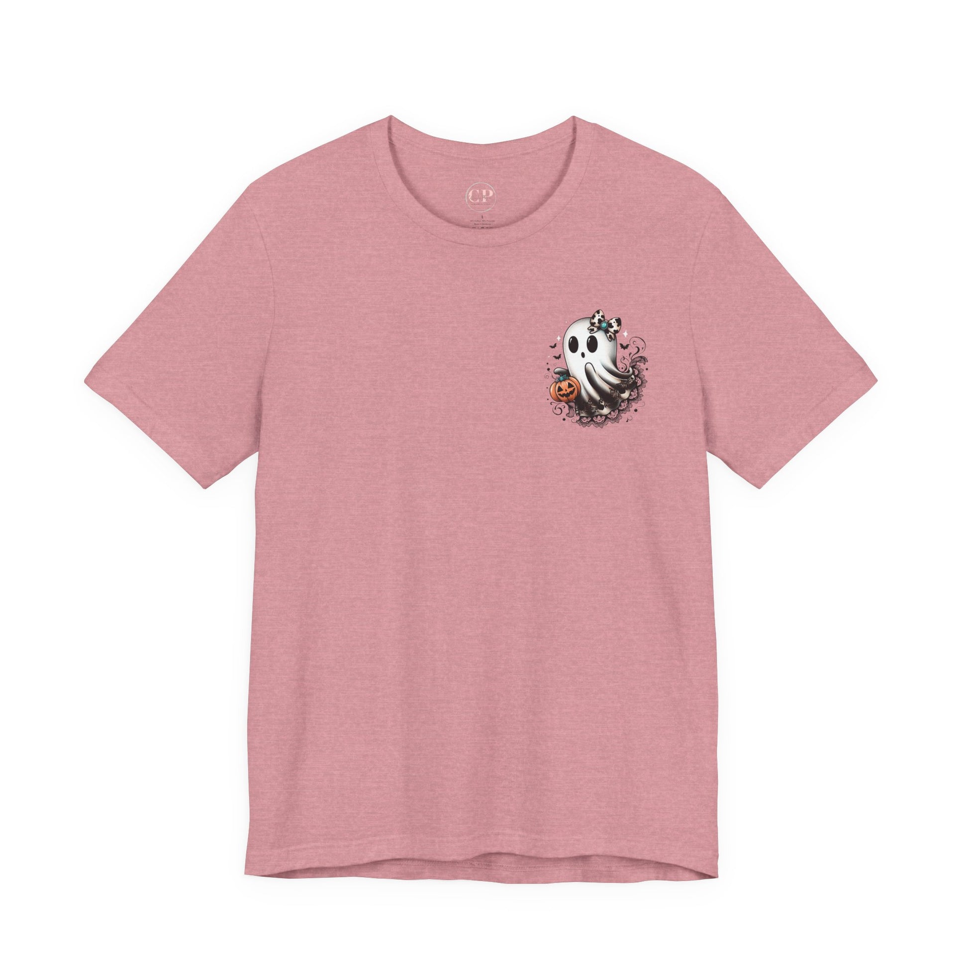 BOOjie Ghost Tee with Pumpkin - Halloween Unisex Jersey Short Sleeve Tee