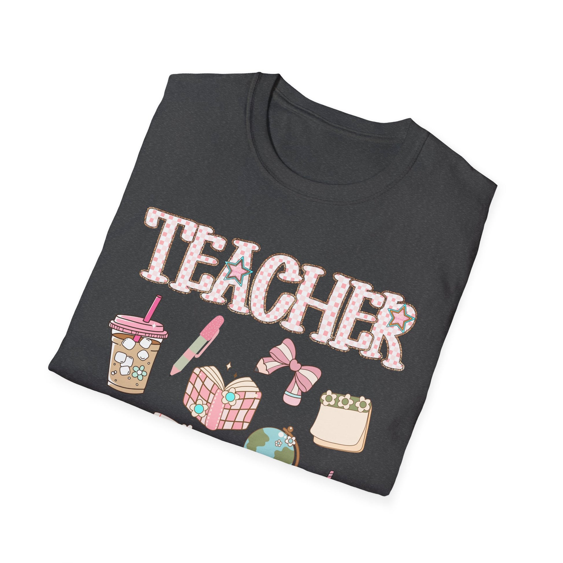 Teacher Checkered Glitter T-Shirt