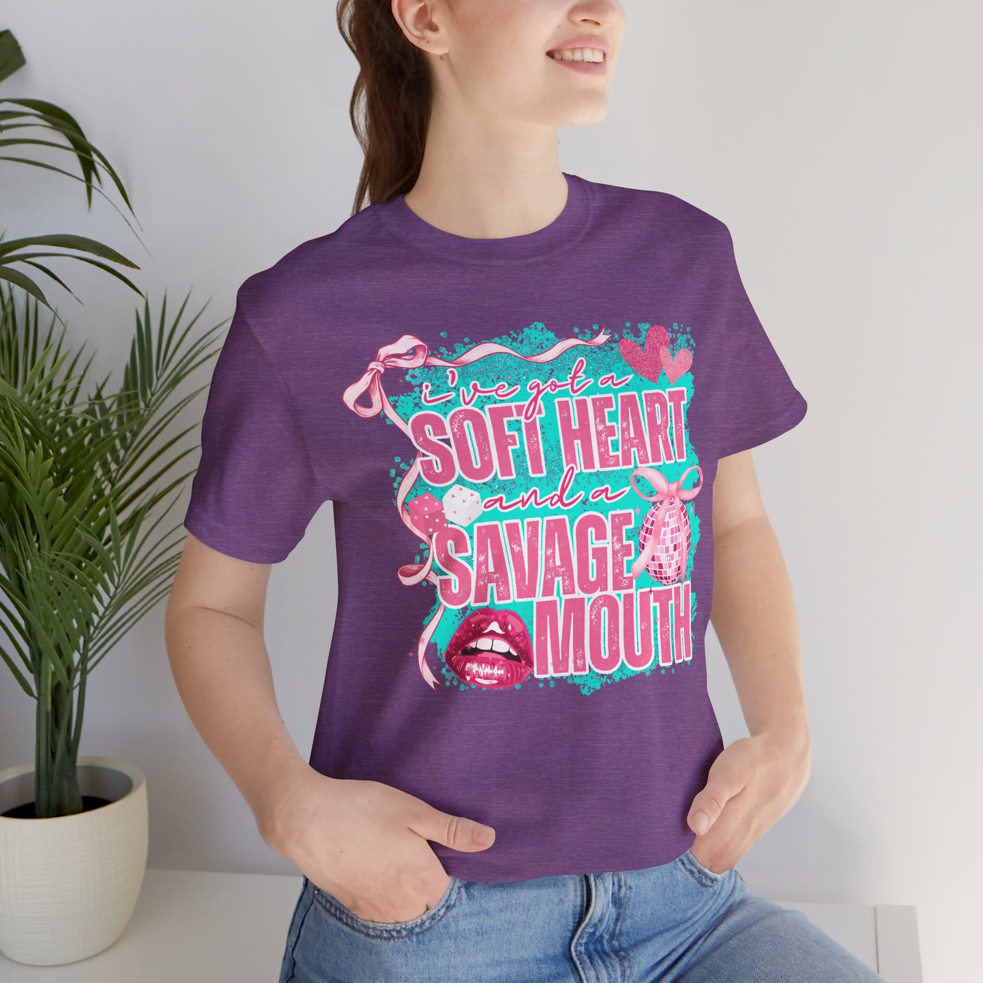 Savage Mouth Graphic Tee - Soft Hearted Apparel, Unisex T-Shirt, Trendy Casual Wear, Fun Gift for Friends, Statement Top