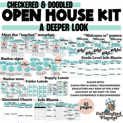 Checkered & Doodled: Open House Kit | Canva Template