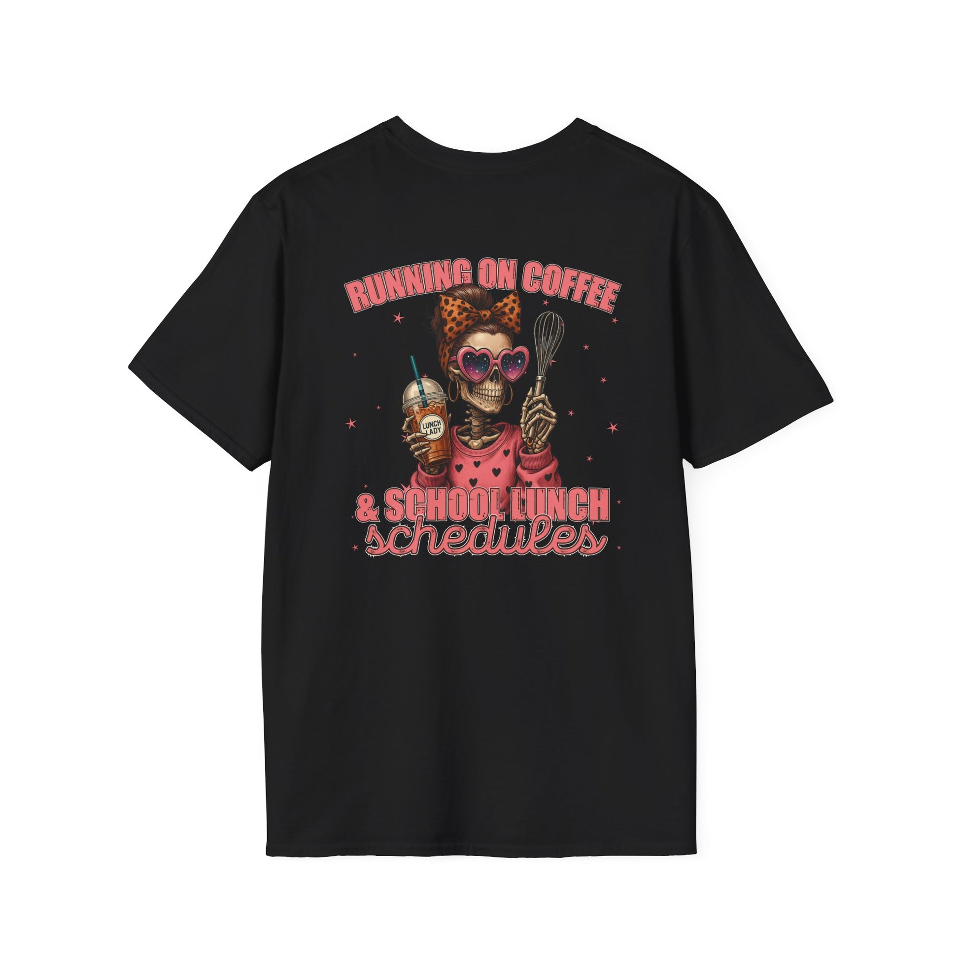 Lunch Lady Unisex T-Shirt - Running on Iced Coffee & School Lunch Schedules