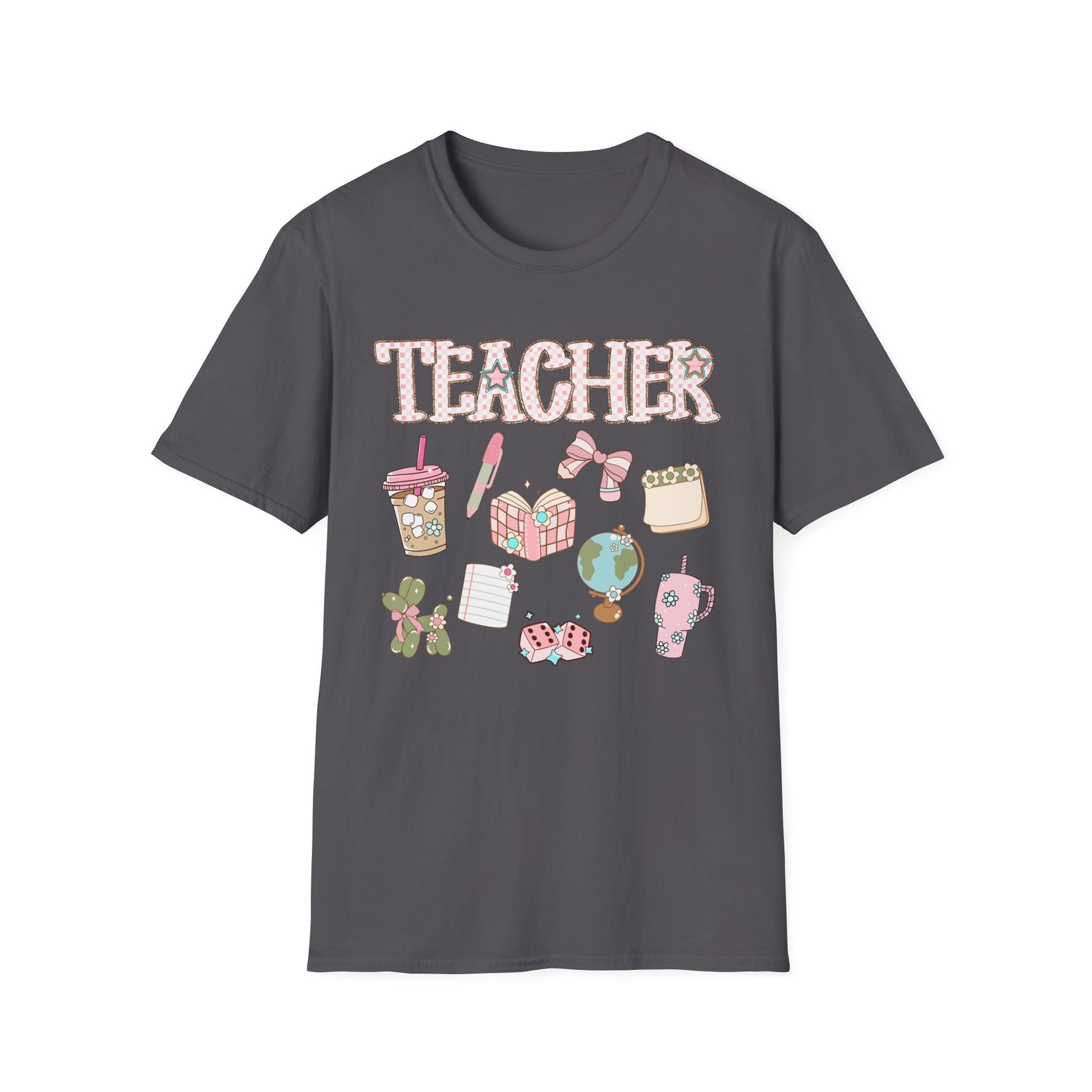 Teacher Checkered Glitter T-Shirt