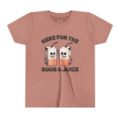 Kids Halloween T-Shirt - Here for the Boos  & Juice *Unisex tshirt*