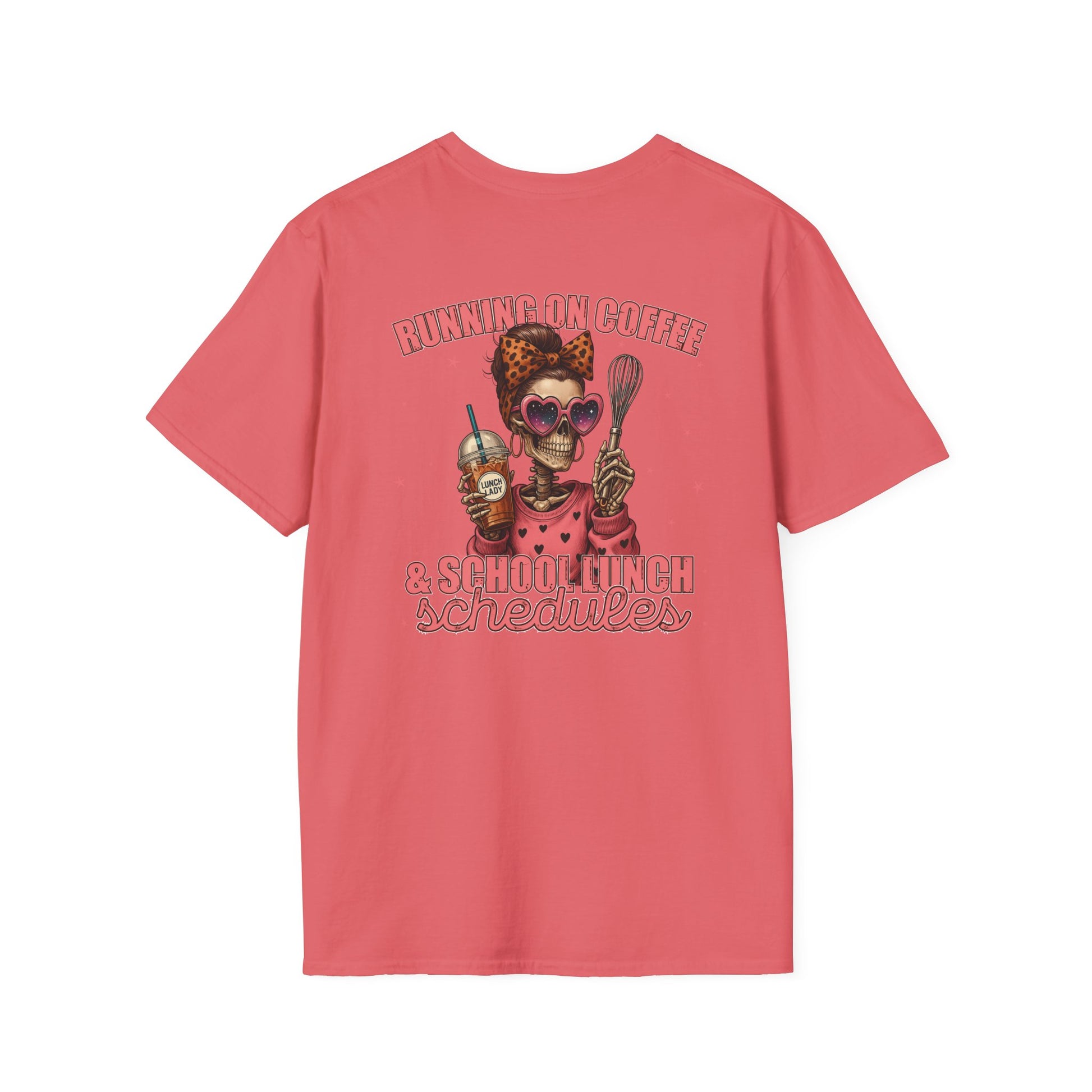 Lunch Lady Unisex T-Shirt - Running on Iced Coffee & School Lunch Schedules