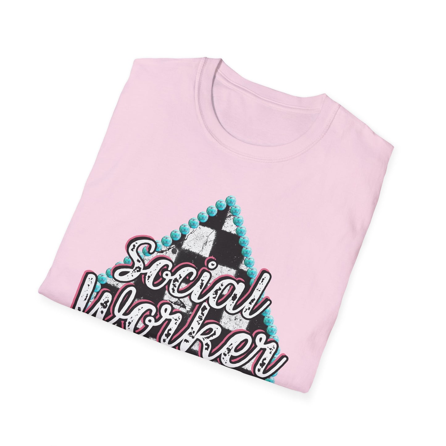 Social Worker Checkered Spades T-Shirt