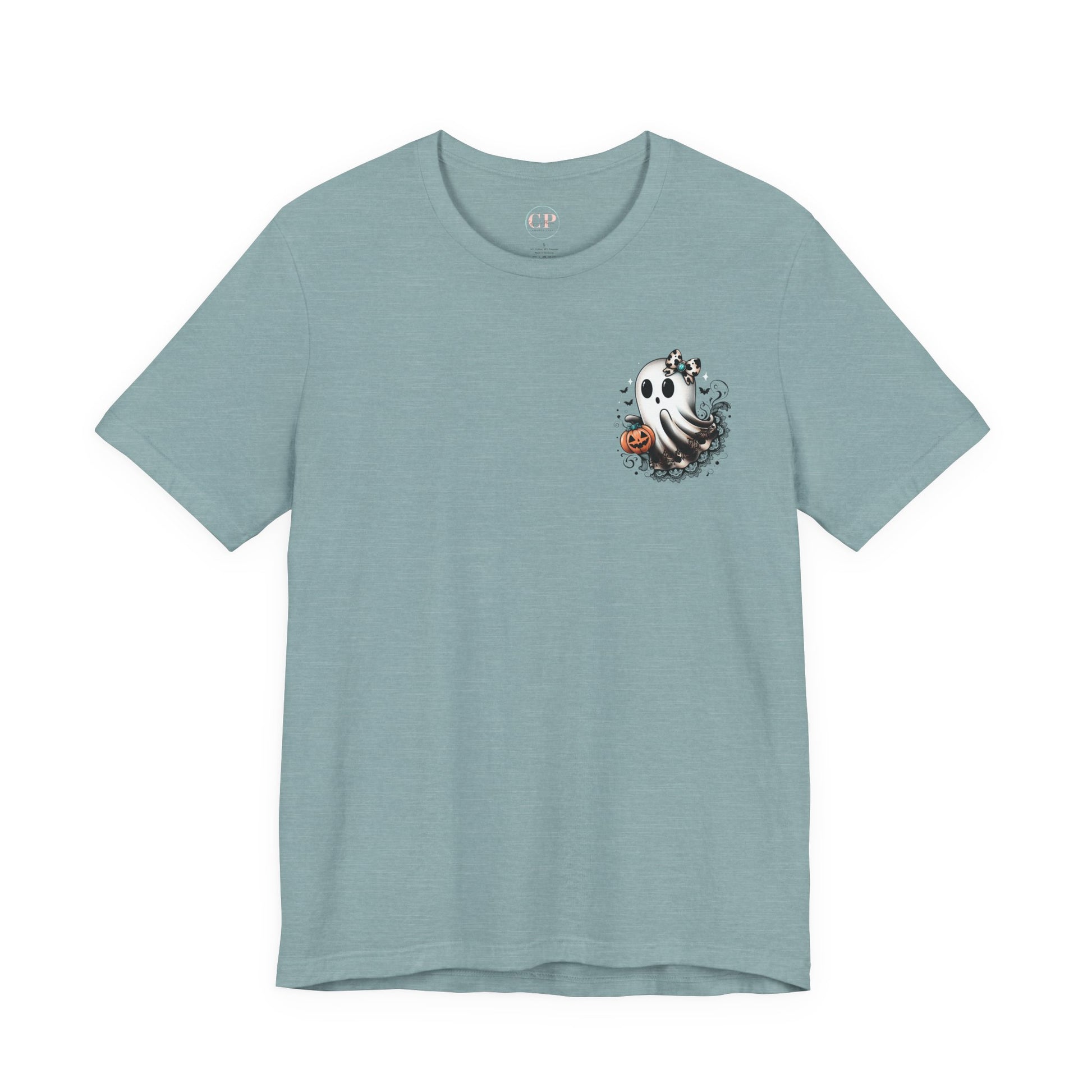 BOOjie Ghost Tee with Pumpkin - Halloween Unisex Jersey Short Sleeve Tee