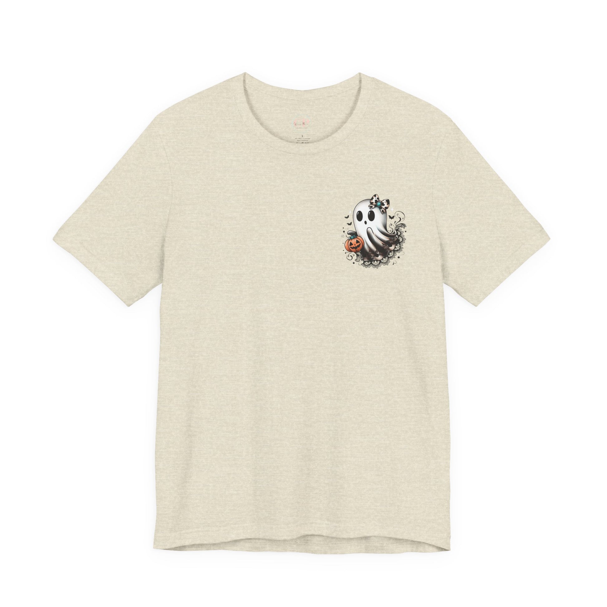 BOOjie Ghost Tee with Pumpkin - Halloween Unisex Jersey Short Sleeve Tee