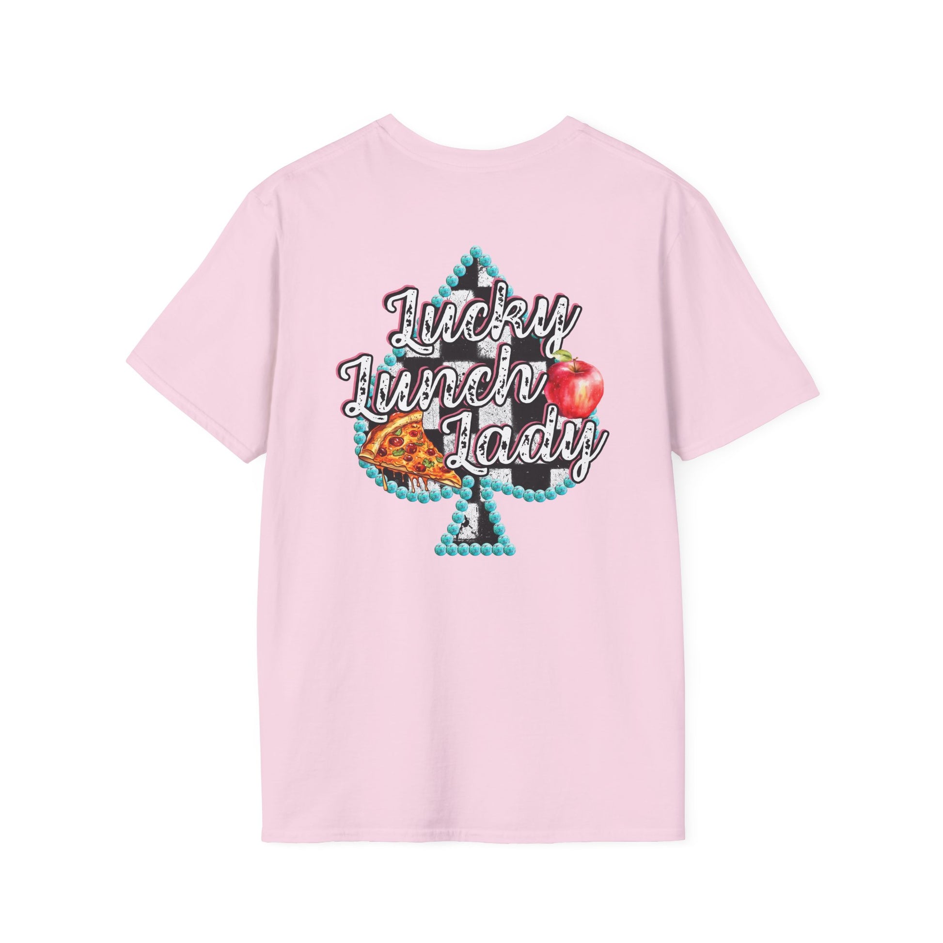 Lunch Lady Checkered Spades T-Shirt * Front and Back Design
