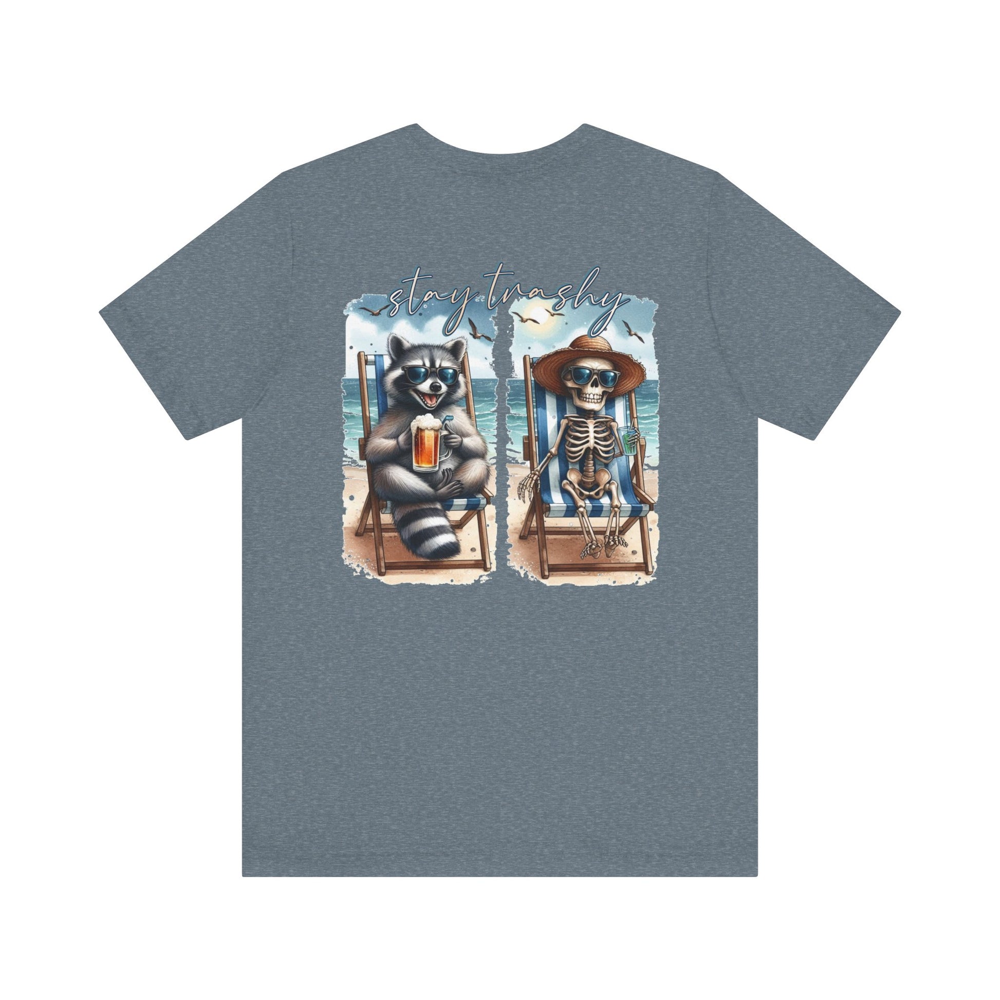 Stay Trashy Raccoon and Skeleton Beach