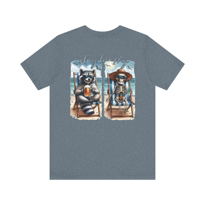 Stay Trashy Raccoon and Skeleton Beach