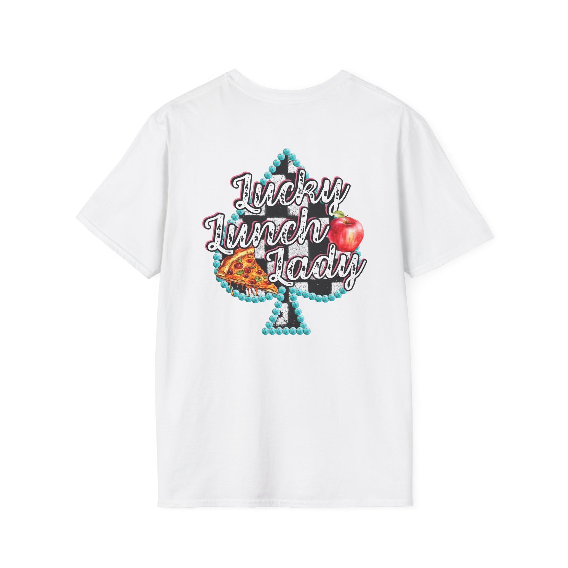 Lunch Lady Checkered Spades T-Shirt * Front and Back Design