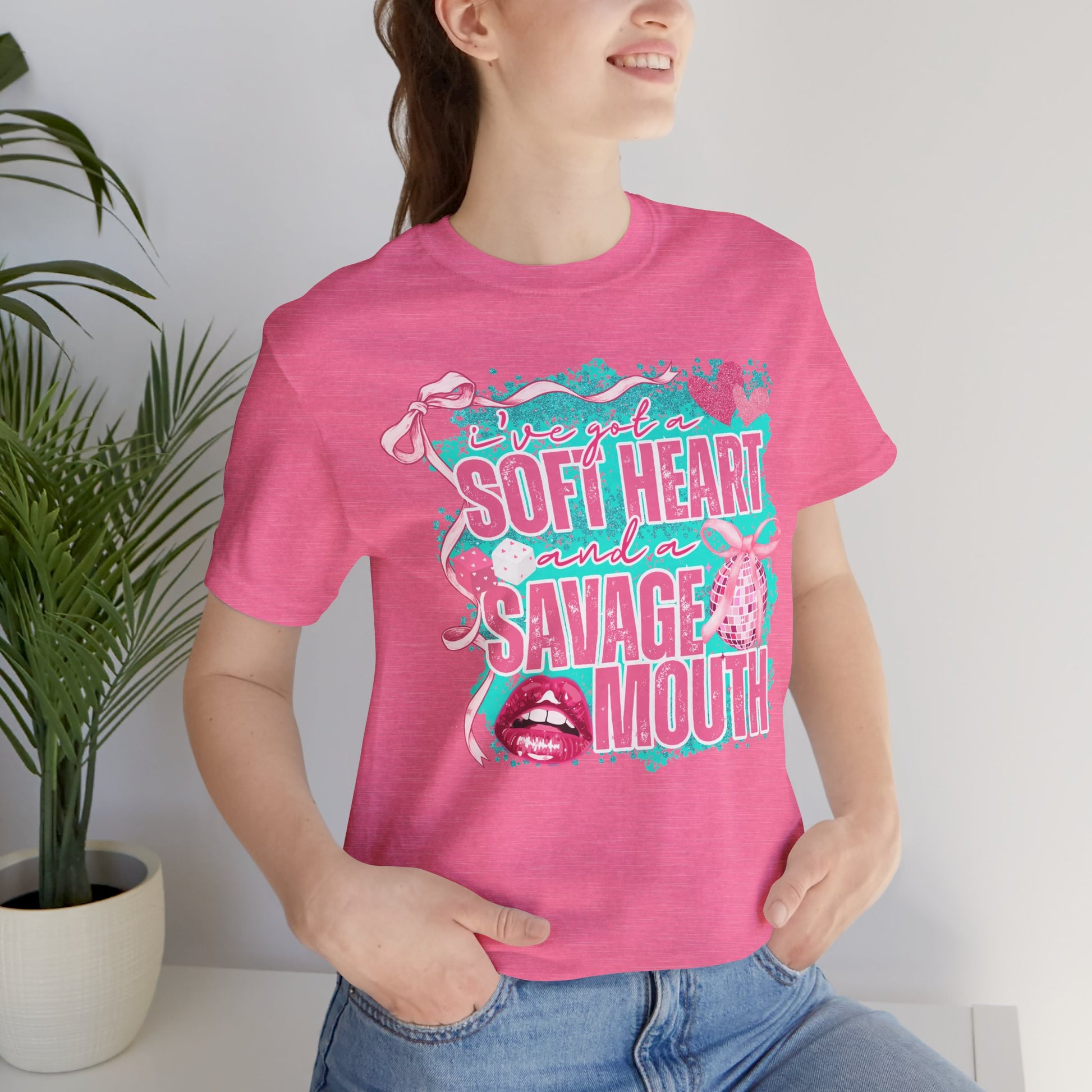 Savage Mouth Graphic Tee - Soft Hearted Apparel, Unisex T-Shirt, Trendy Casual Wear, Fun Gift for Friends, Statement Top