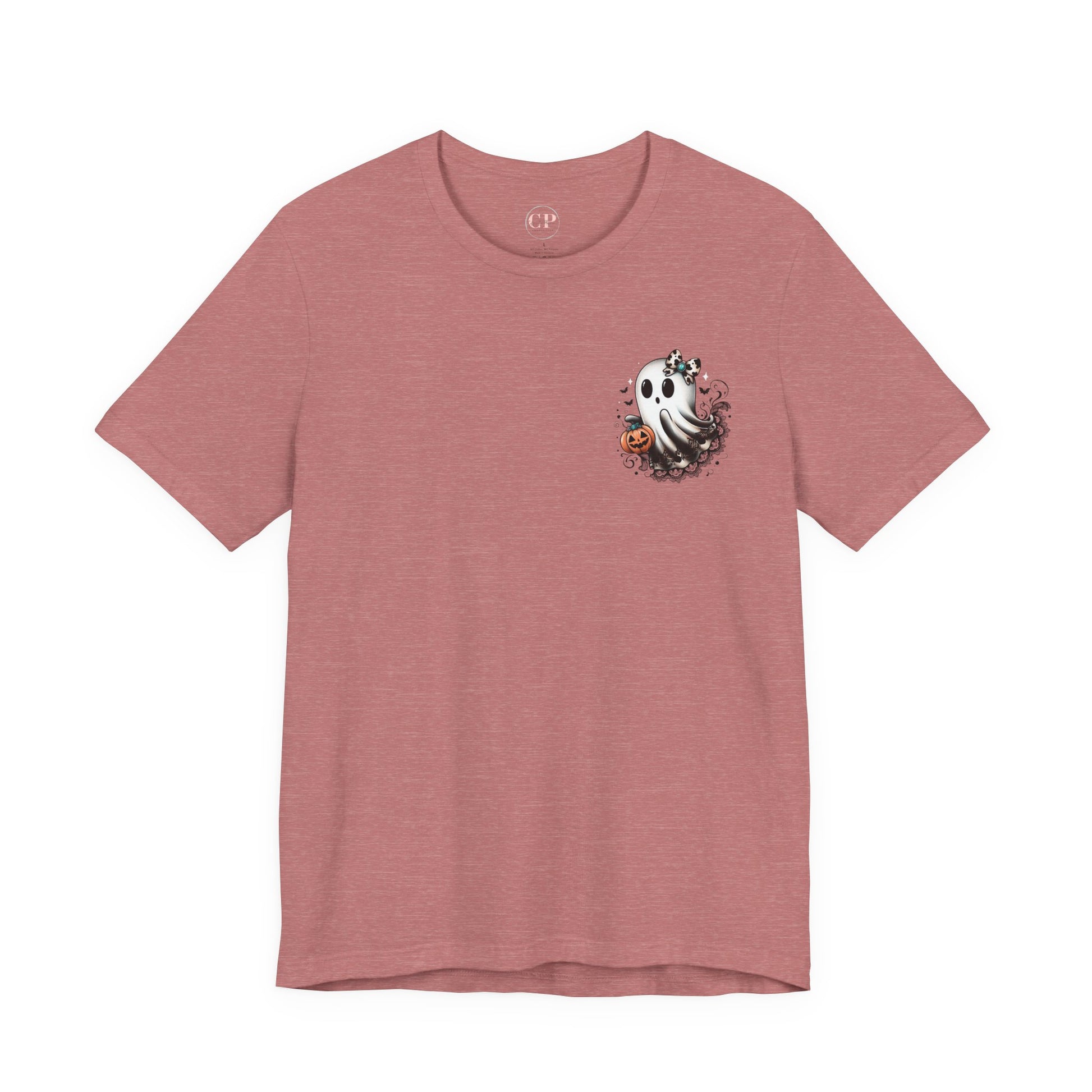 BOOjie Ghost Tee with Pumpkin - Halloween Unisex Jersey Short Sleeve Tee