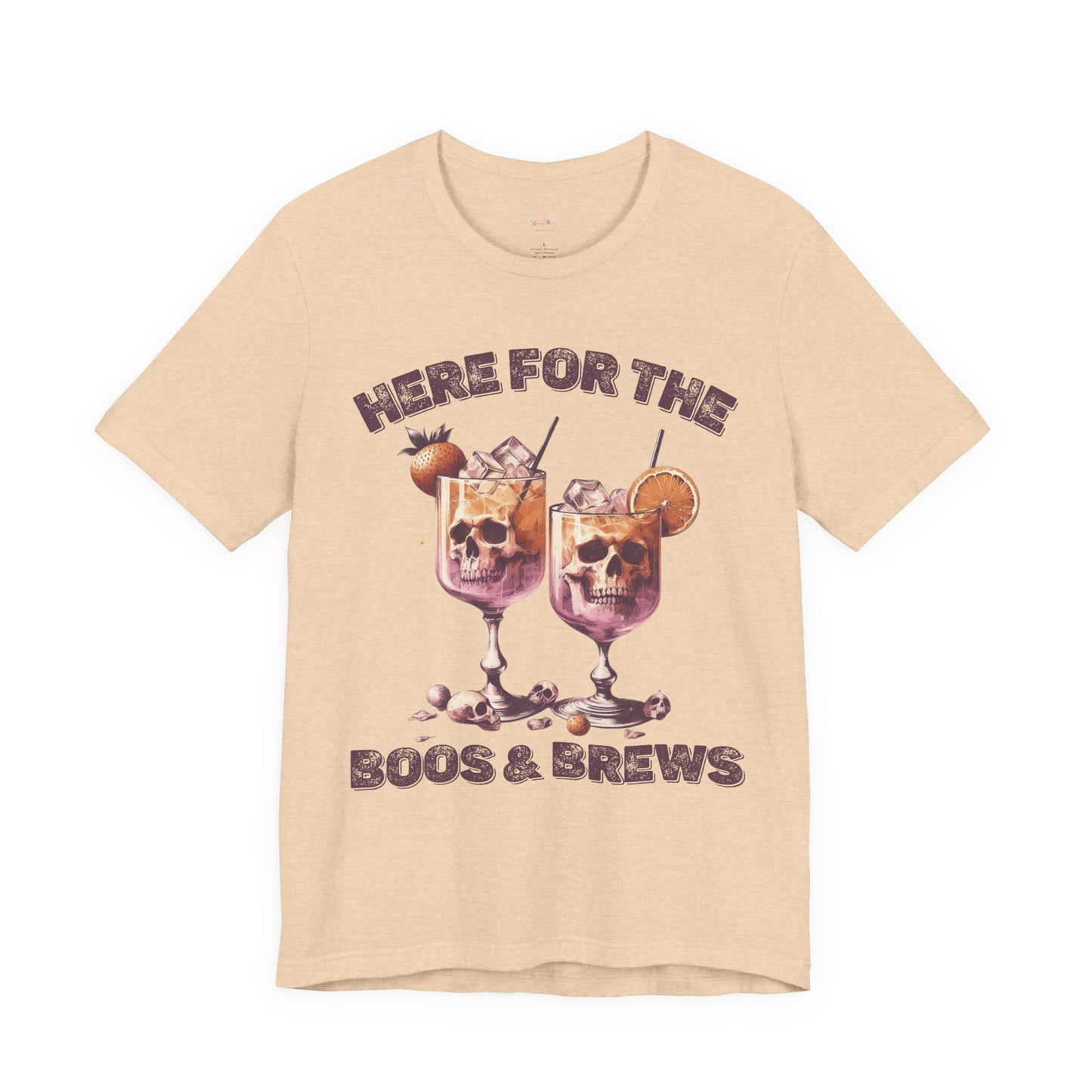 Halloween Skeleton Cocktails Tee - Here for the Boos and Brews *Unisex tee*