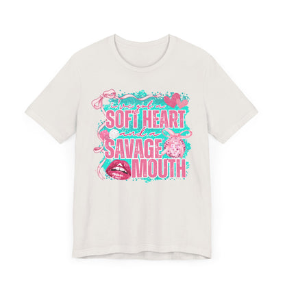 Savage Mouth Graphic Tee - Soft Hearted Apparel, Unisex T-Shirt, Trendy Casual Wear, Fun Gift for Friends, Statement Top