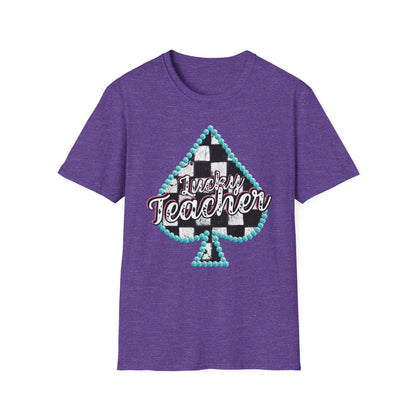 Teacher Checkered Spades T-Shirt