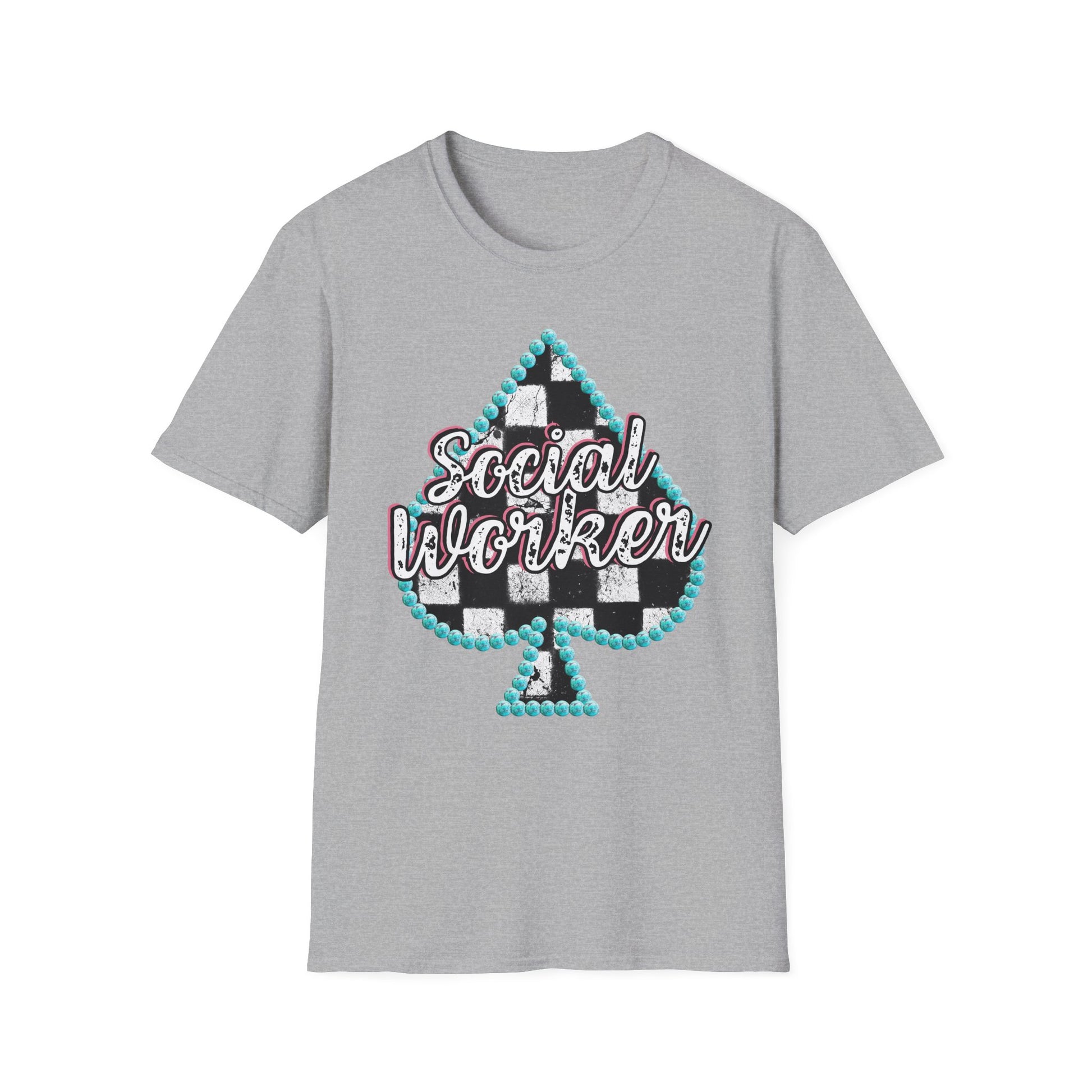 Social Worker Checkered Spades T-Shirt