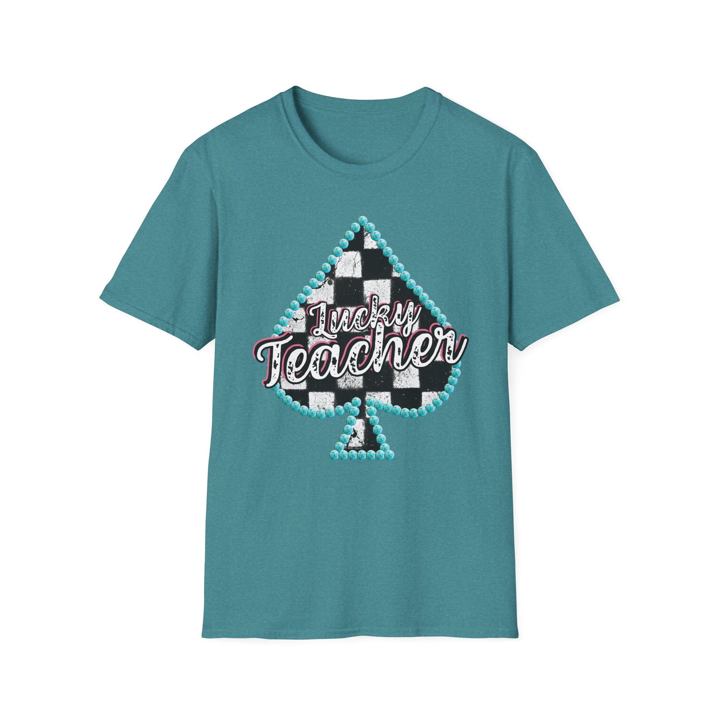 Teacher Checkered Spades T-Shirt
