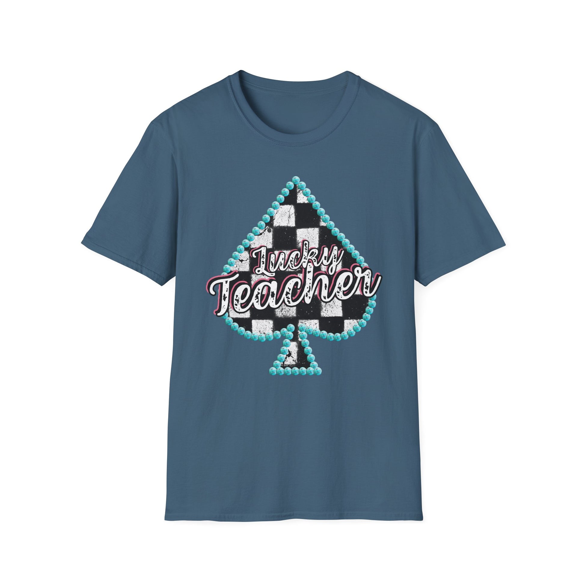 Teacher Checkered Spades T-Shirt