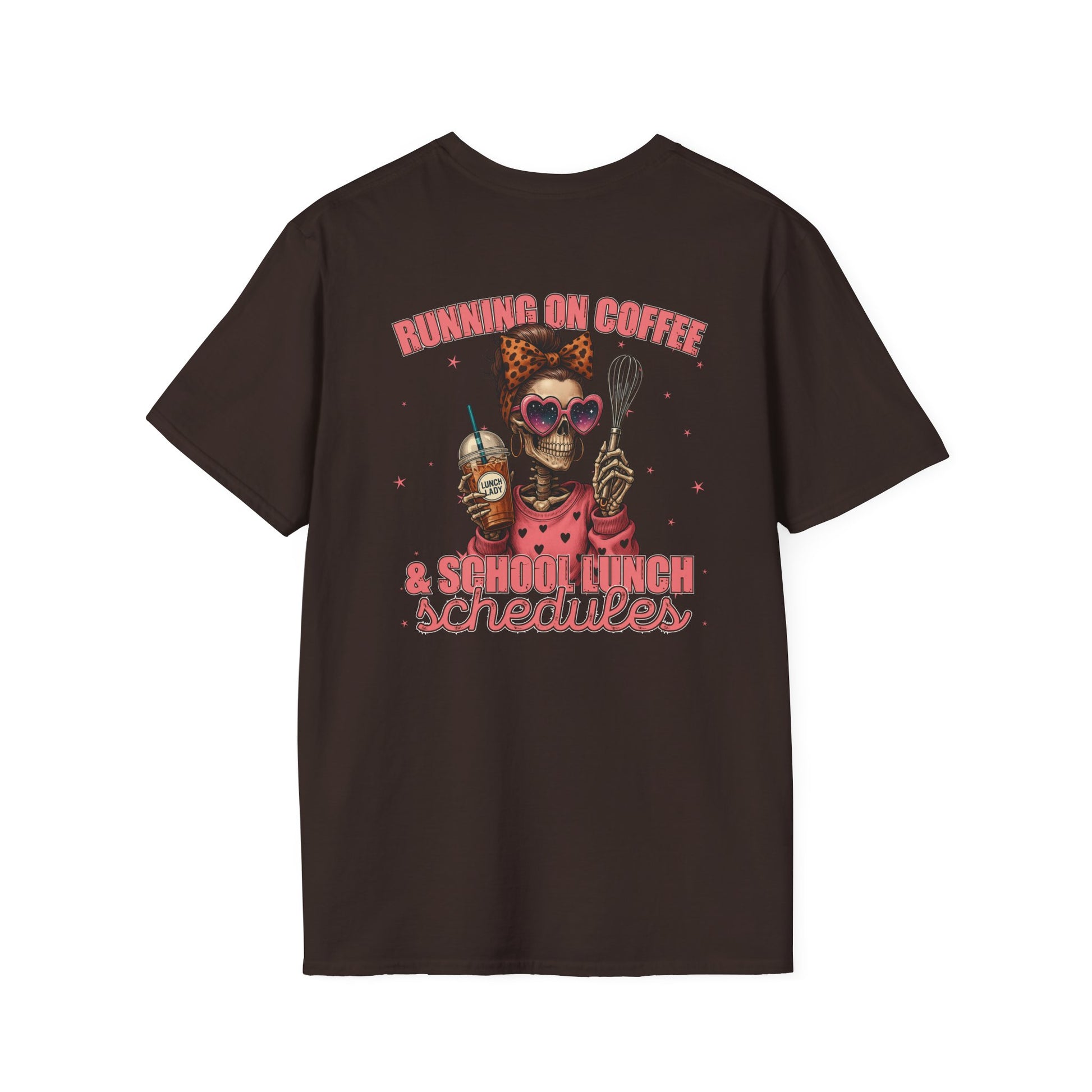 Lunch Lady Unisex T-Shirt - Running on Iced Coffee & School Lunch Schedules