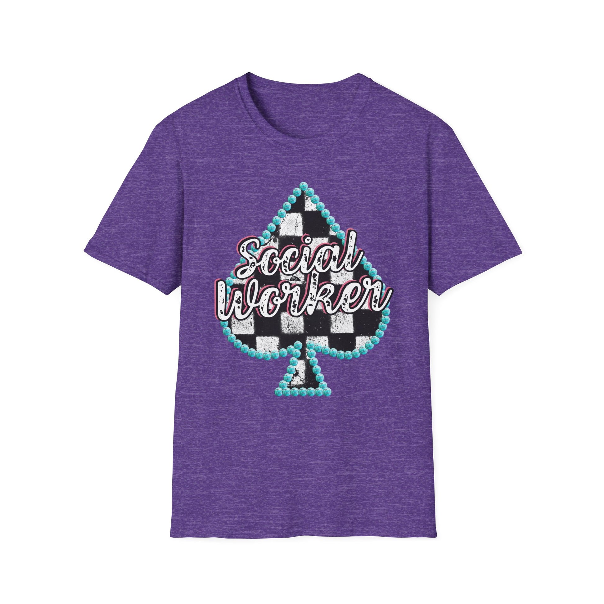 Social Worker Checkered Spades T-Shirt
