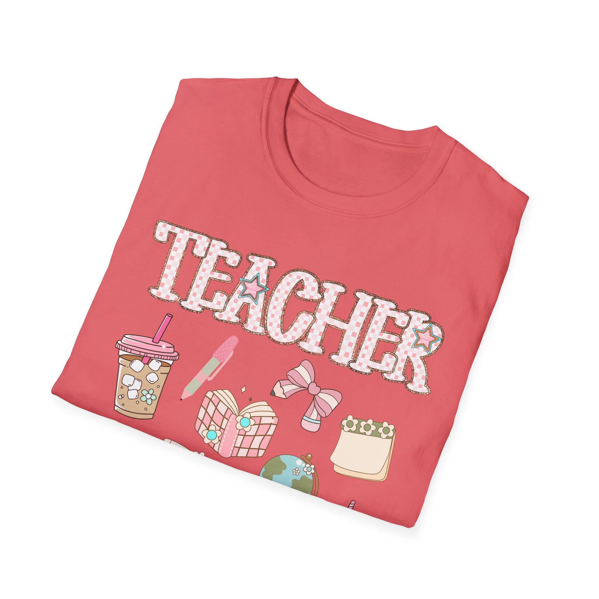Teacher Checkered Glitter T-Shirt