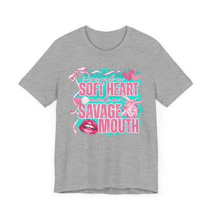 Savage Mouth Graphic Tee - Soft Hearted Apparel, Unisex T-Shirt, Trendy Casual Wear, Fun Gift for Friends, Statement Top