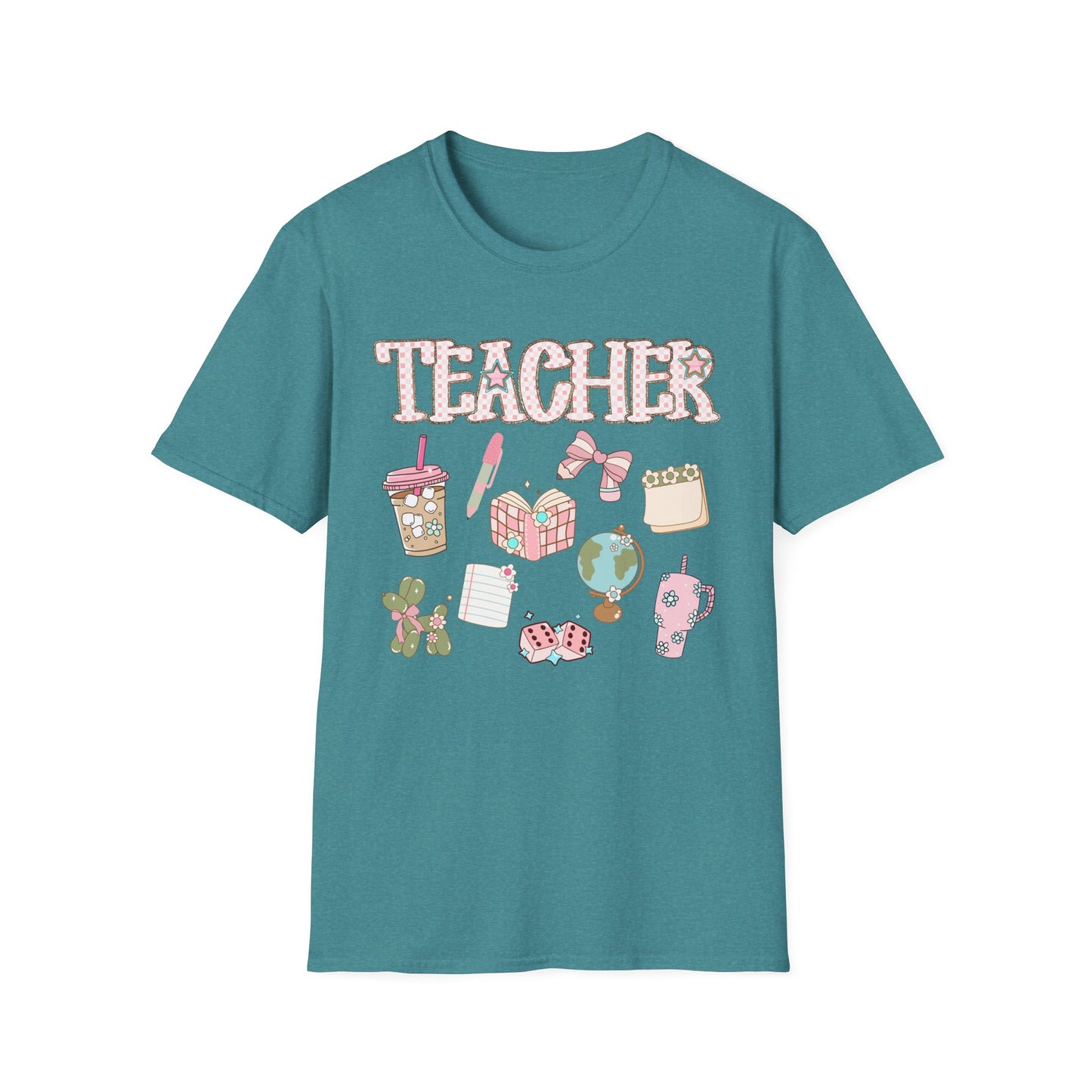 Teacher Checkered Glitter T-Shirt