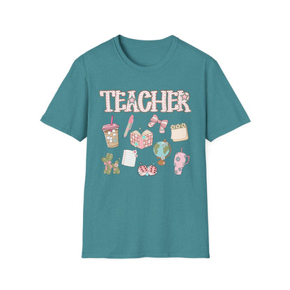 Teacher Checkered Glitter T-Shirt