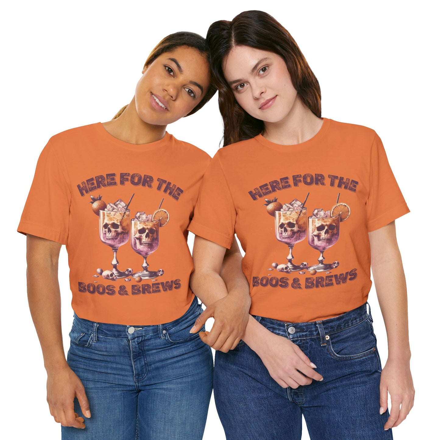 Halloween Skeleton Cocktails Tee - Here for the Boos and Brews *Unisex tee*