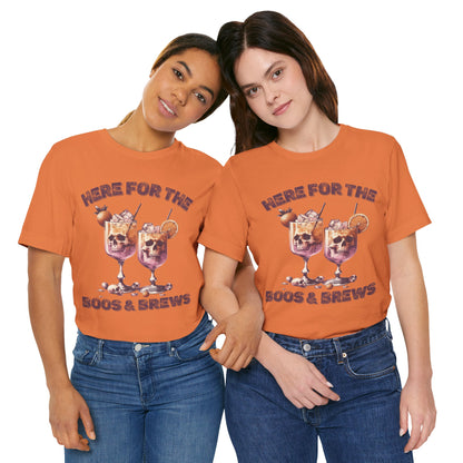 Halloween Skeleton Cocktails Tee - Here for the Boos and Brews *Unisex tee*