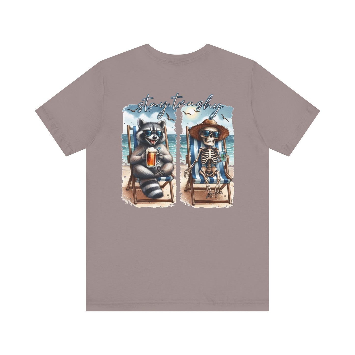 Stay Trashy Raccoon and Skeleton Beach