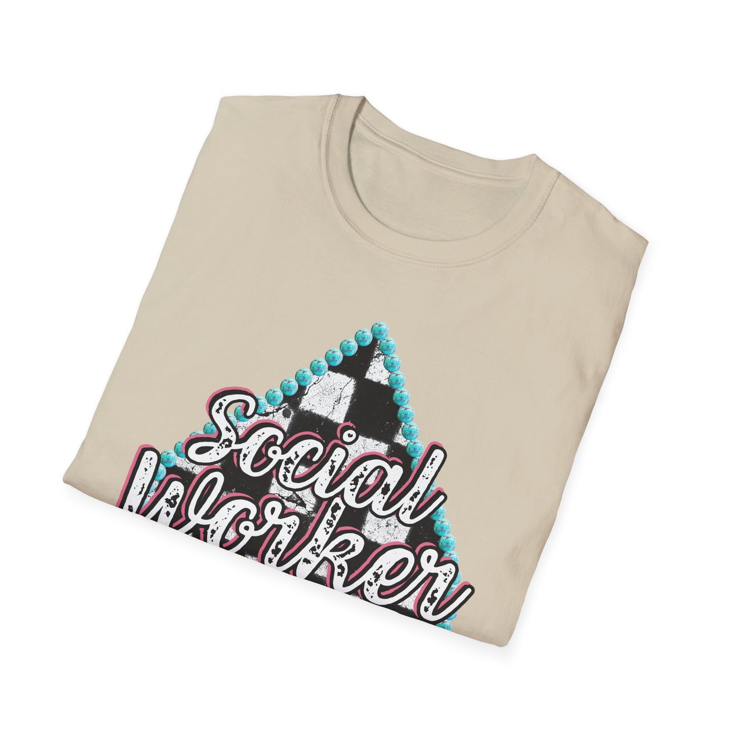 Social Worker Checkered Spades T-Shirt