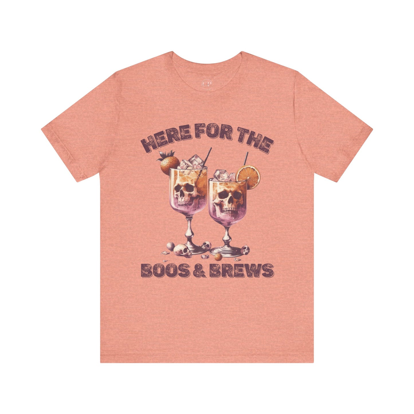 Halloween Skeleton Cocktails Tee - Here for the Boos and Brews *Unisex tee*
